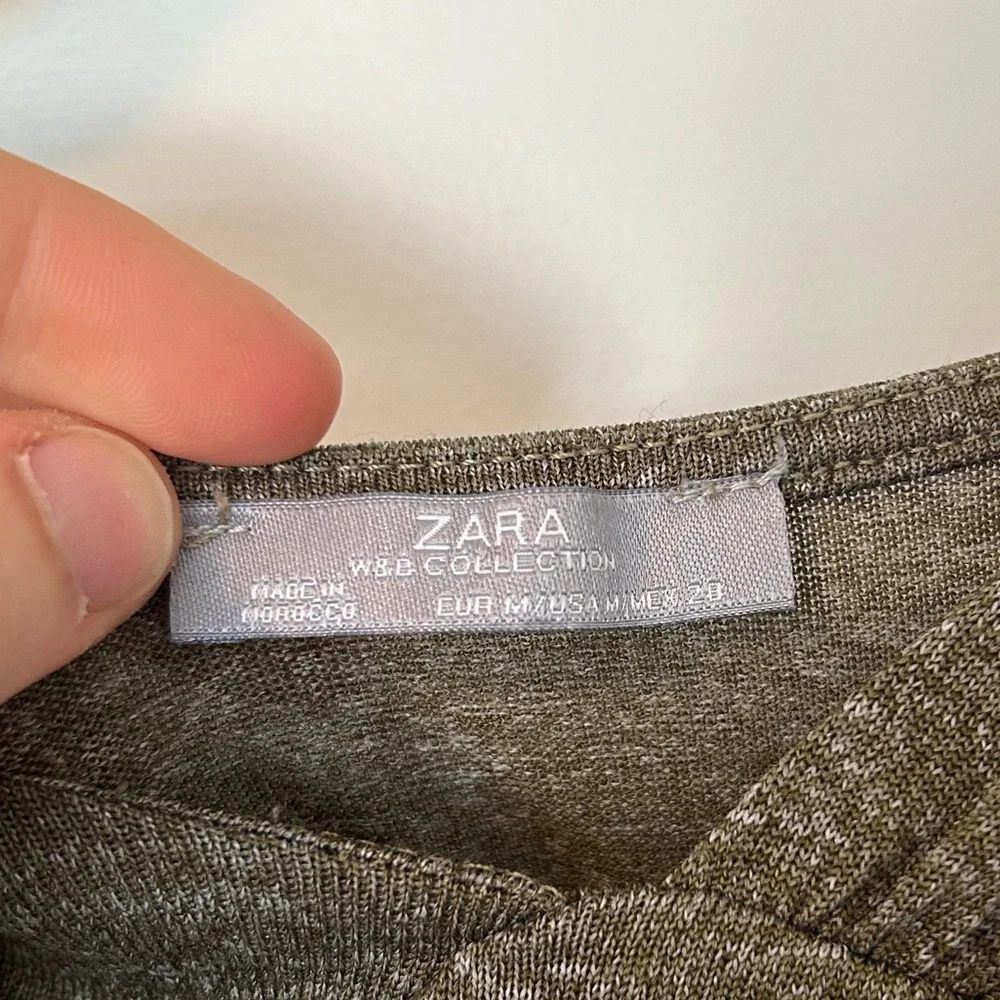 3/$15 - ZARA Olive Knit Dress Viscose-Blend - Picture 3 of 4